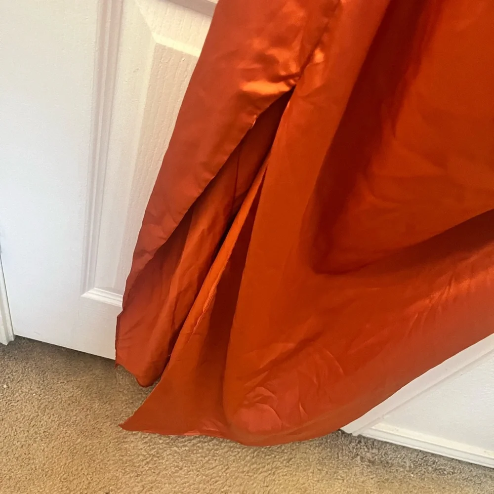 Finesse Satin Cowl Neck Maxi Dress in Burnt Orange - Picture 3 of 5